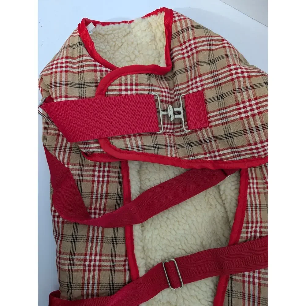 Canine Styles Plaid Dog Coat Size 26 Sherpa Lined Adjustable Straps Large Breed